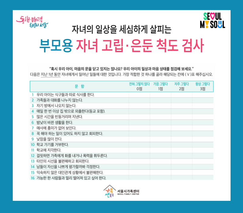 부모용 자녀 고립·은둔 척도 검사