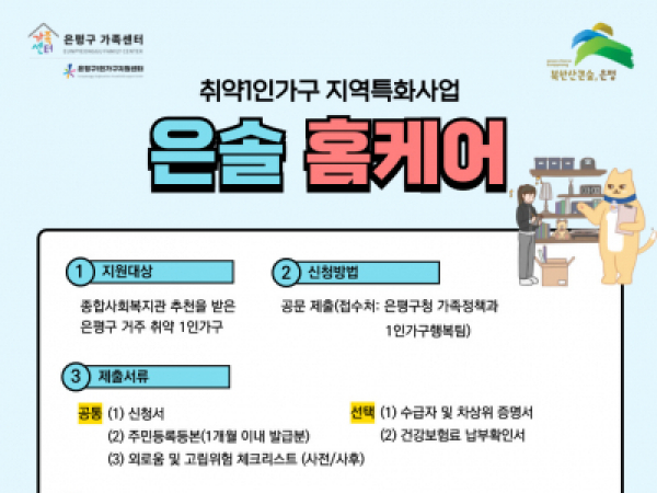 [은평구] 취약1인가구 지역특화사업