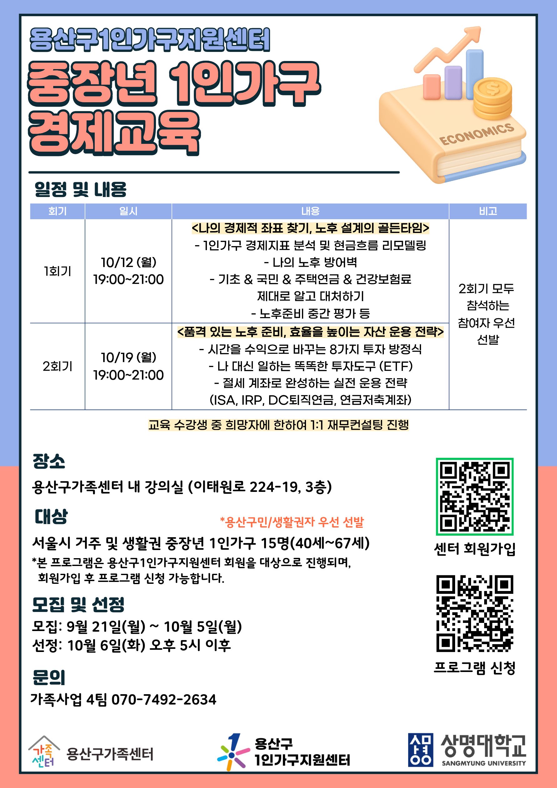 [1인가구] 중장년 경제교육 - 노후설계 및 자산 운용 전략