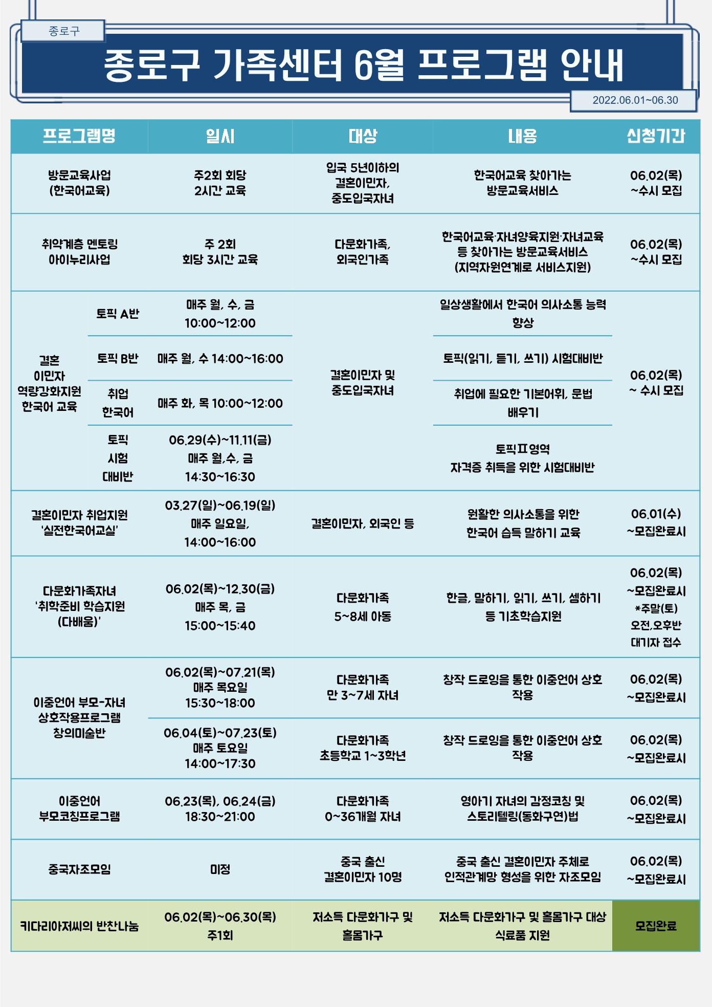 6월 프로그램지